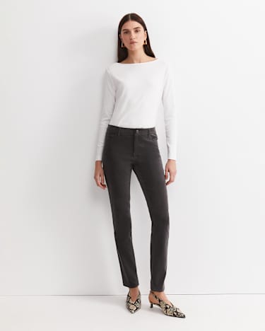 Cleo Velvet Pant in CHARCOAL