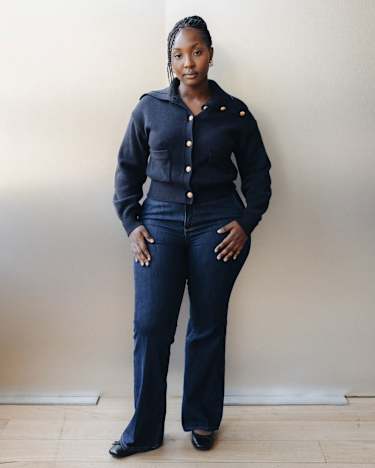 Sunshine Collared Merino Cardigan in NAVY