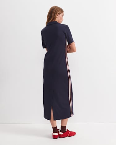 Misha Polo Midi Dress in NAVY