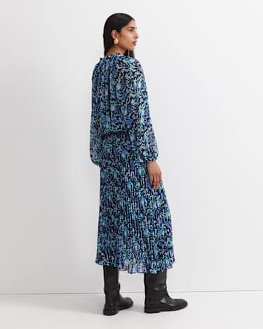 Nilsa Print Midi Skirt in BLACK MULTI