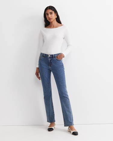 Simone Straight Jean in BLUE WASH