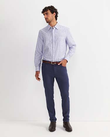 Arlo Brushed 5 Pocket Pant in NAVY