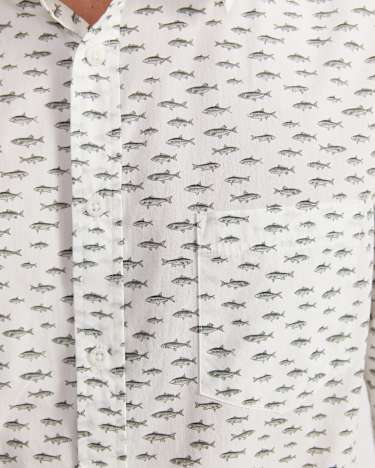 Gavin Long Sleeve Liberty Shirt in WHITE/MULTI