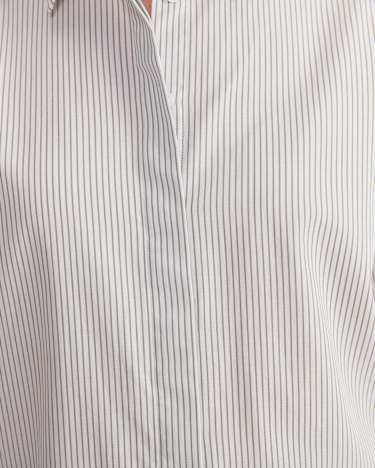 Priscilla Stripe Shirt in WHITE/KHAKI