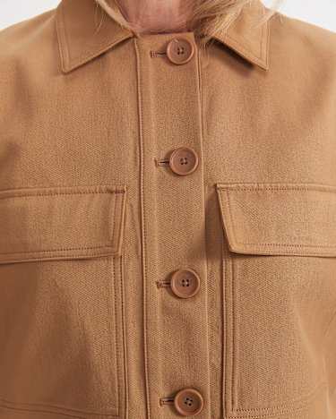 Hazel Crop Jacket in TAN
