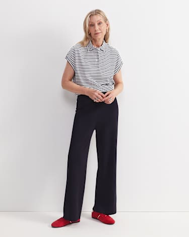 Maxine Milano Wide Leg Pant in NAVY/WHITE