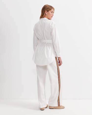Amelie Tie-Waist Blouse in WHITE