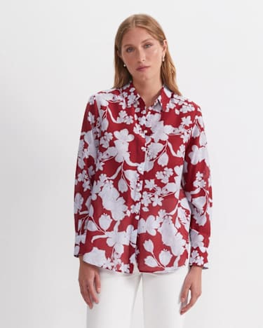 Melody Cotton Silk Shirt in MULTI