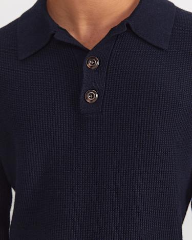 Chris Knit Polo in NAVY