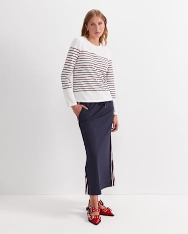 Britta Stripe Long Sleeve Tee in MULTI
