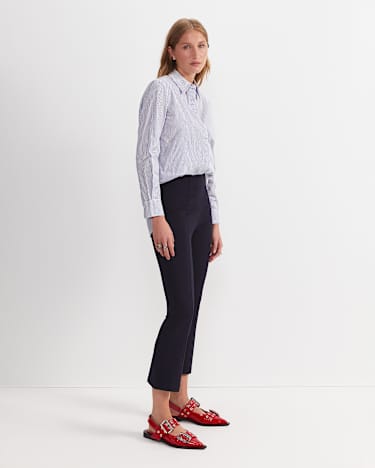 Polly Ponte Crop Flare in FRENCH NAVY