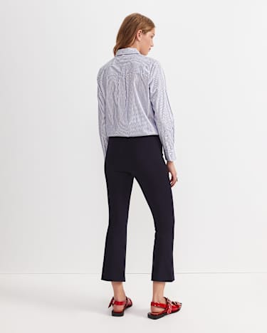 Polly Ponte Crop Flare in FRENCH NAVY