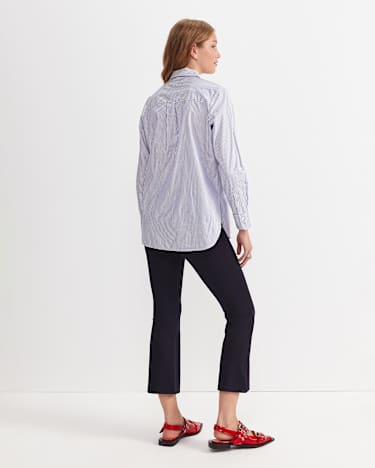 Priscilla Stripe Shirt in WHITE/NAVY