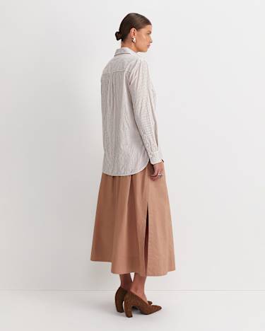 Stripe Pocket Shirt in TAN/WHITE