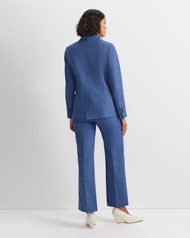 Saint Textured Single Breasted Blazer in NAVY/BLUE