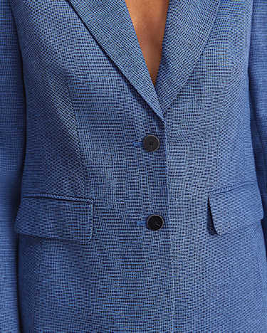 Saint Textured Single Breasted Blazer in NAVY/BLUE