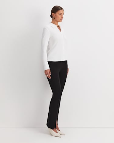 Catherine Rib Shirt in WHITE