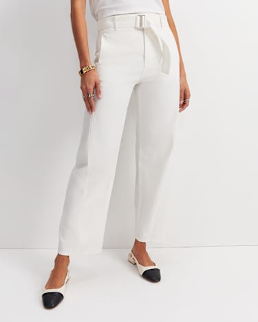 Montana Wide Leg Belted Jean in OFF WHITE