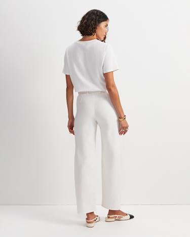 Montana Wide Leg Belted Jean in OFF WHITE