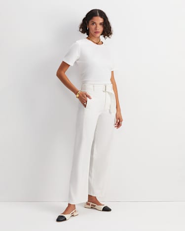 Montana Wide Leg Belted Jean in OFF WHITE