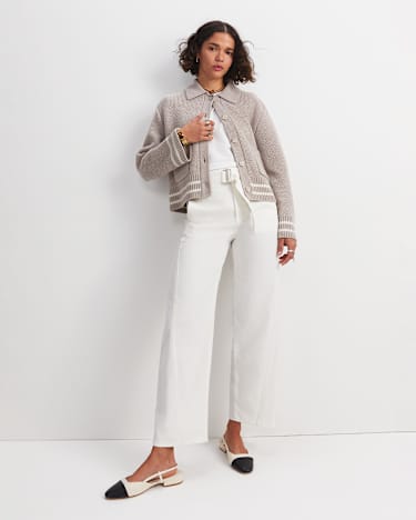 Montana Wide Leg Belted Jean in OFF WHITE