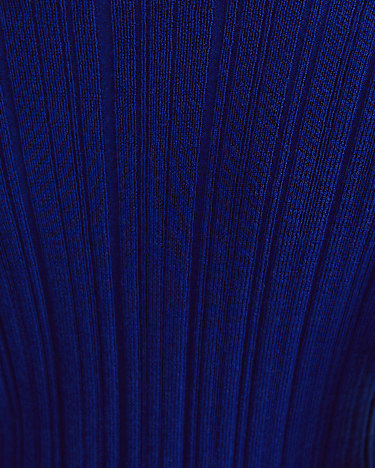 Silk Wool Rib Knit in COBALT
