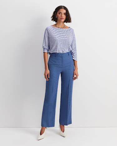 Saint Textured Straight Pant in NAVY/BLUE