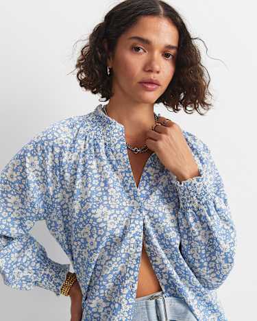 Betsy Boo Liberty Blouse in BLUE/WHITE