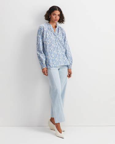 Betsy Boo Liberty Blouse in BLUE/WHITE
