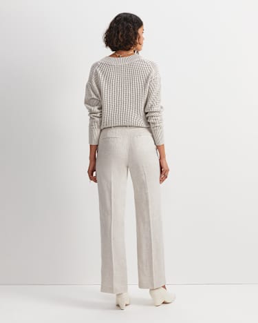 Freya Straight Linen Pant in STRING