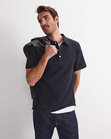 Crosby Textured Polo in NAVY