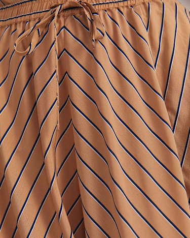 Gina Stripe Maxi Skirt in TAN/WHITE