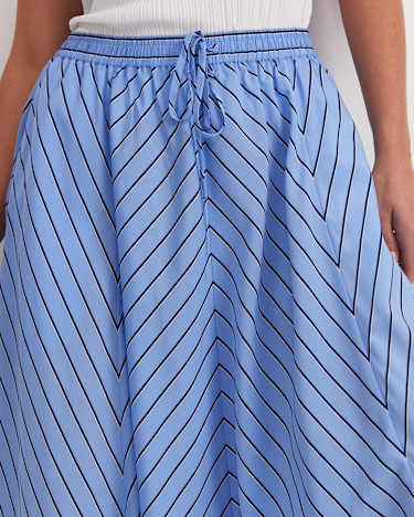 Gina Stripe Maxi Skirt in BLUE/WHITE
