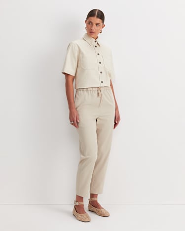 Rosie Elasticated Pant in TAN
