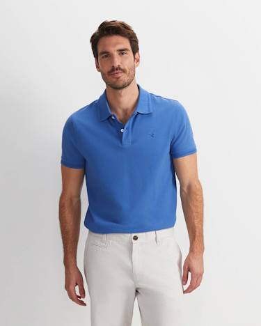 SC Melange Pique Polo in STEEL BLUE