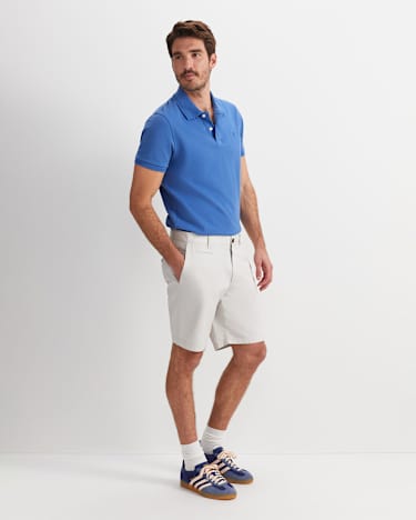 SC Melange Pique Polo in STEEL BLUE