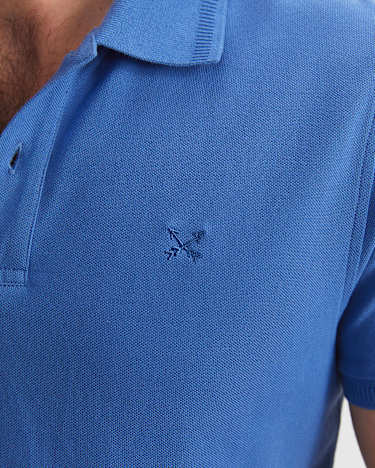 SC Melange Pique Polo in STEEL BLUE