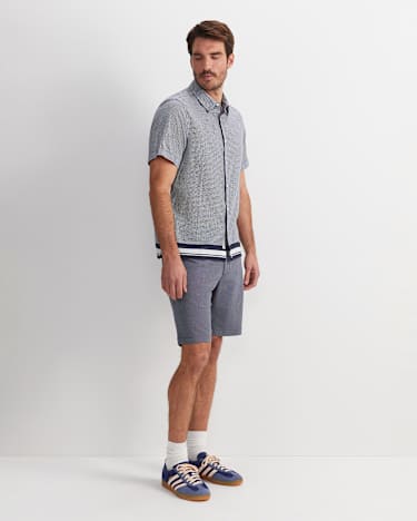 Brett Short Sleeve Print Shirt in NAVY MULTI