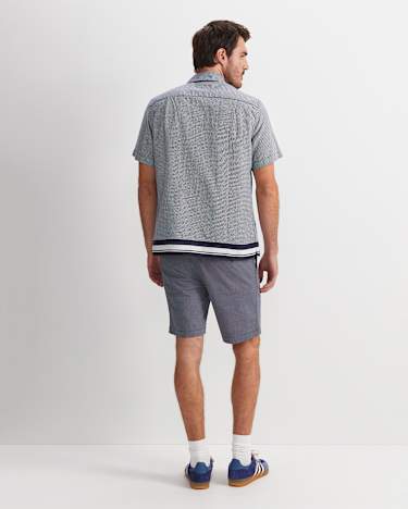 Brett Short Sleeve Print Shirt in NAVY MULTI