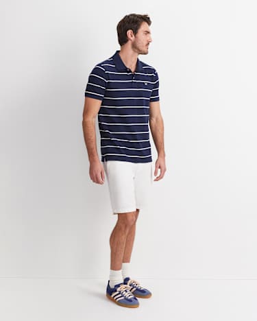David Stripe Polo in NAVY