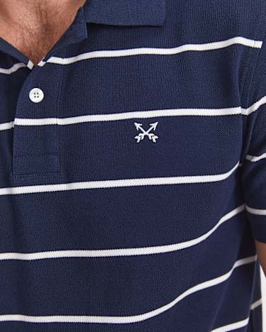 David Stripe Polo in NAVY
