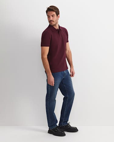 SC Pique Polo in BURGUNDY