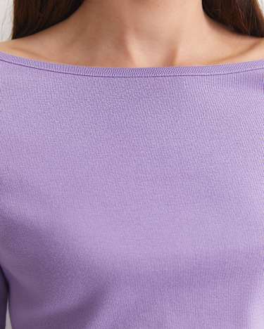 Heidi Long Sleeve Rib Tee in VIOLA