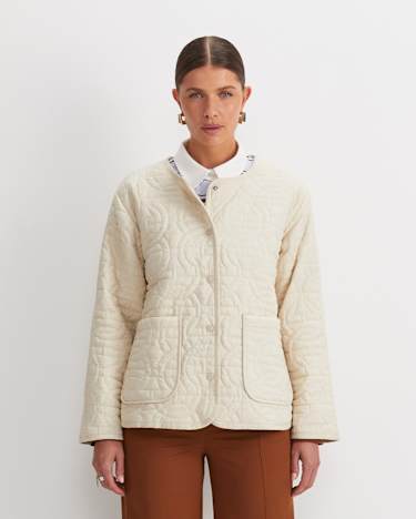 Gina Quilted Jacket in ECRU