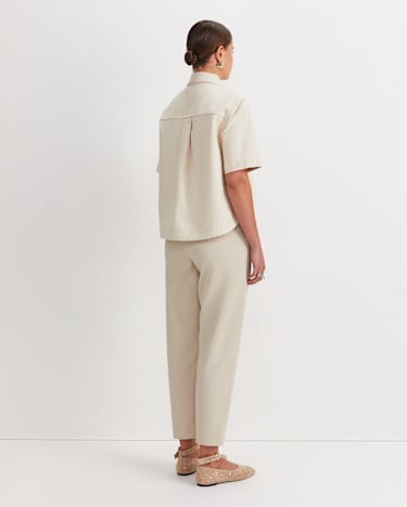 Allegra Crop Shirt in ECRU
