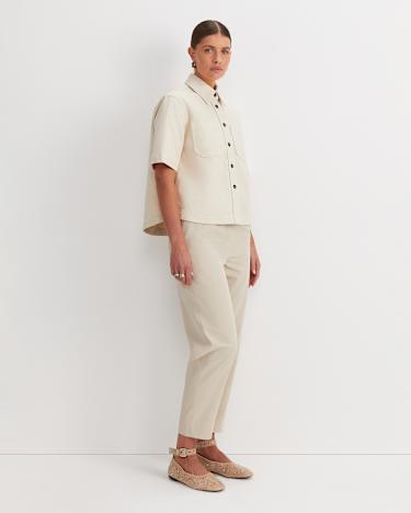 Allegra Crop Shirt in ECRU