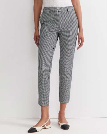 Evie Houndstooth Ponte Pant in BLACK/WHITE