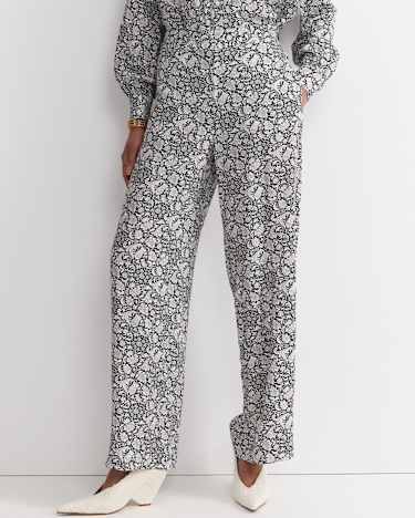 Robertson Liberty Wide Leg Pant in BLACK/WHITE