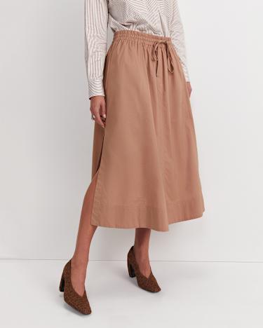 Tessa Midi Skirt in TAN