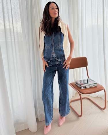 Allegra Patch Pocket Jean in MID WASH